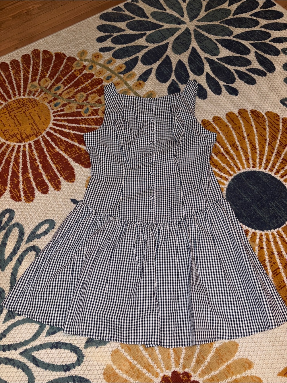 Wild Fable Blue and White Gingham Button-Front Sundress size medium